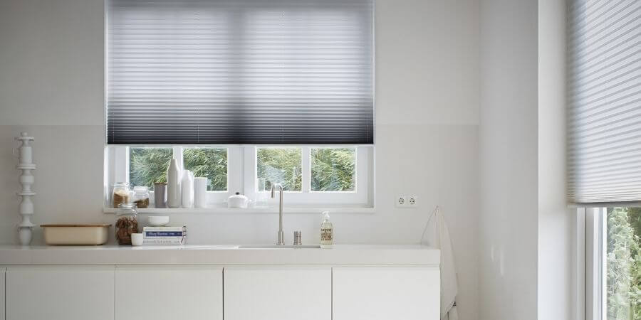 plisse duette shades keuken