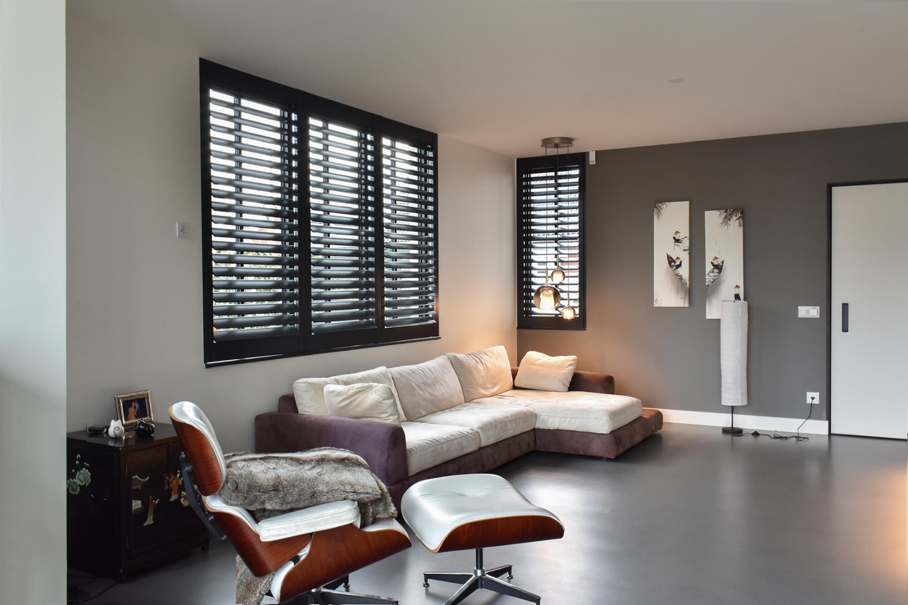 houten shutters woonkamer